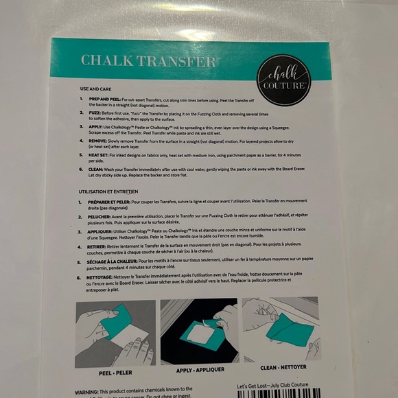 Let's Get Lost Chalk Couture Transfer Size B - Picture 3 of 3